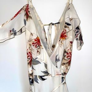 White floral long dress
